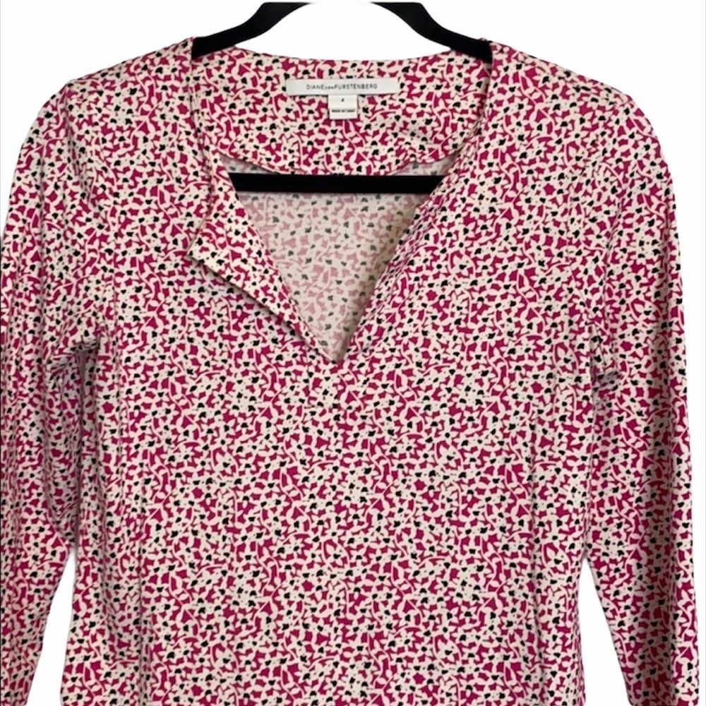 Diane von Furstenberg Reina Daisy Jersey Dress Size 4 - Picture 3 of 8